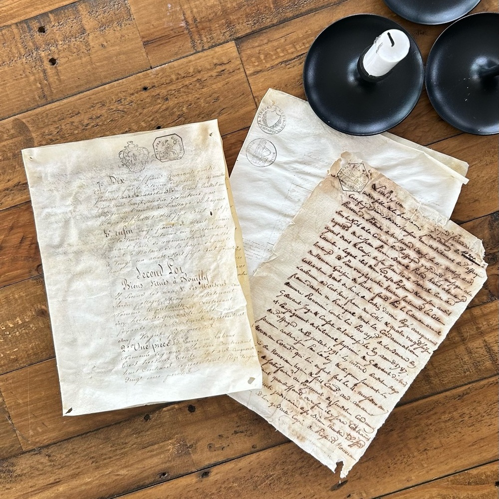 ***SOLD***1787 French Vellum Parchment Handwritten Manuscript Legal Document - Picture 2 of 12